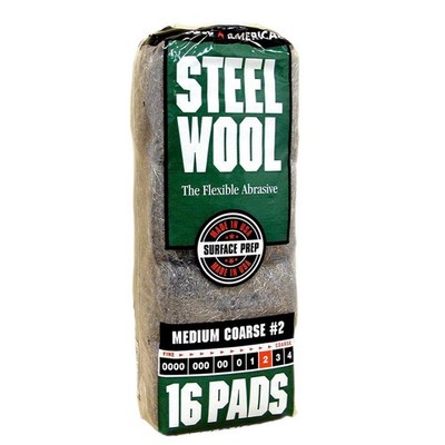 16 Medium Coarse Steel Wool Pads For Cleaning Polishing Buffing Surface Prep