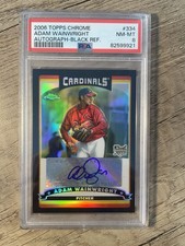 2006 TOPPS CHROME ADAM WAINWRIGHT #334 AUTO ROOKIE RC BLACK REFRACTOR /200 PSA 8