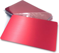 Metal Business Cards Anodized Aluminum Plaque Plate 86X54X0.8Mm Red, Blank,10Pc