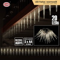 Eiszapfen Led Lichterkette 20 Batterie Acryl Innen Warmweiß
