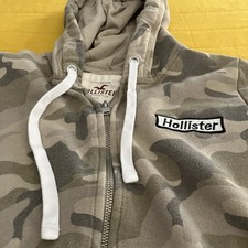 Hollister Cali Camo Zip Hoodie Sweatshirt Men s Medium Full Zip Logo Script