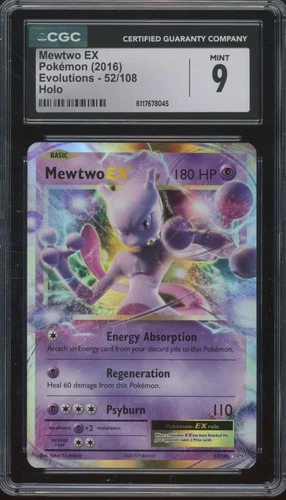 2016 Pokemon Evolutions Holo #52 Mewtwo EX Mint CGC 9