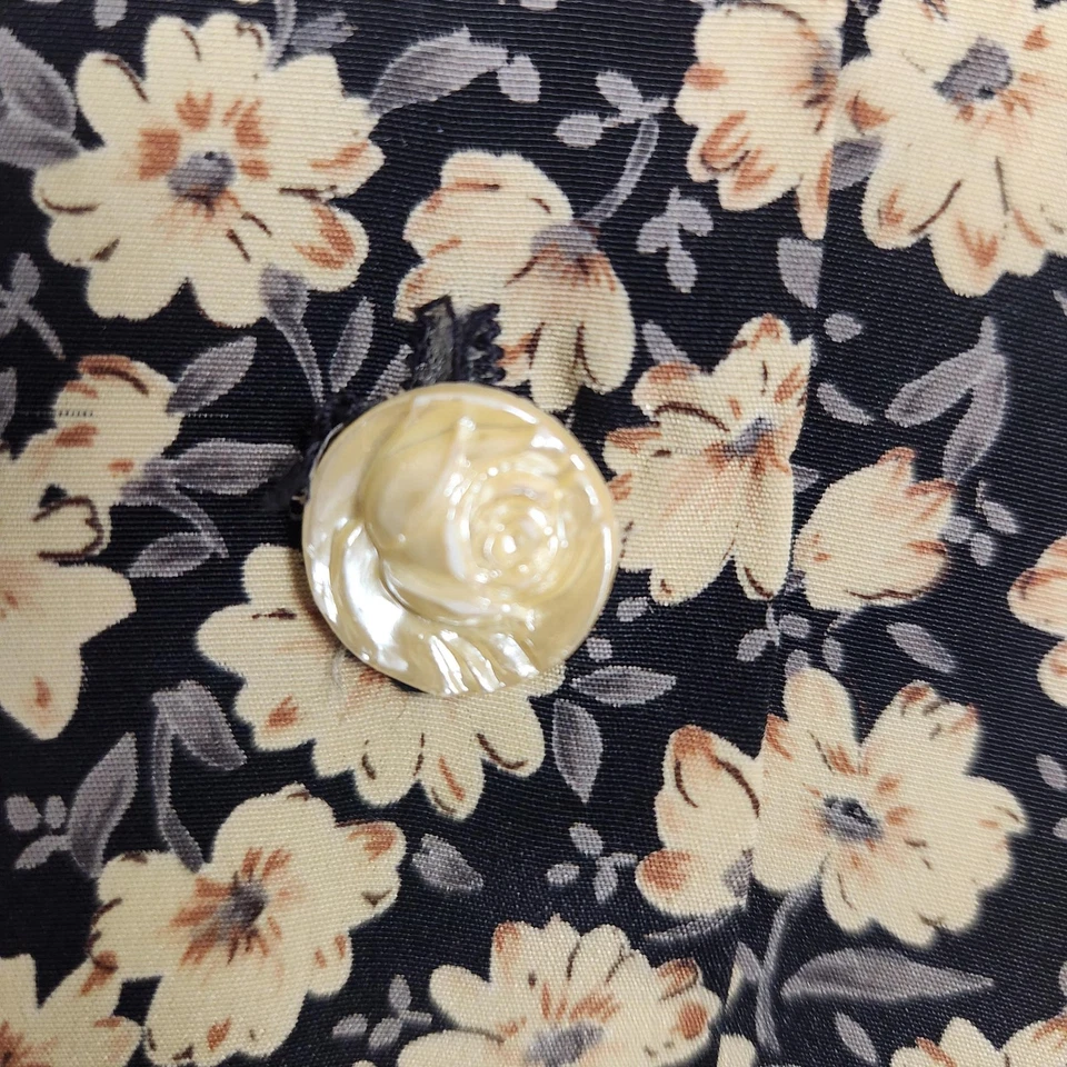 Vintage Leslie Fay Dress Womens 18 Floral Lace Collar Button Down 90s Made USA - Image 3 of 4