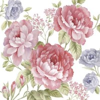 20 Servietten Julietta Rosen Hochzeit Vintage Blumen Lila Rosa Tischdeko 33X33Cm