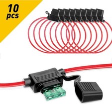 10Pcs ATC In-Line Fuse Holder 14Gauge 100 OFC Copper Wire Fuse Power Protection