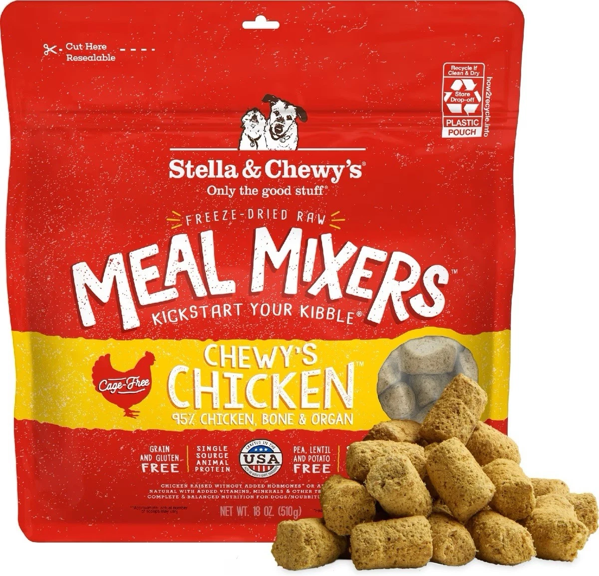 18oz Stella & Chewy’s Chewy’s Chicken Freeze Dried Meal Mixers for Dogs