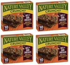 Nature Valley Crunchy Granola Bars, Oats 'n Dark Chocolate, 5ct, 210g 4 Pack