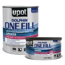 U Pol Products DOLPHIN UP0660 Premium All-In-One Body Filler, 1 qt Tin, Off-Whit