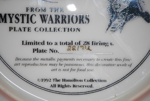 "Mystic Warrior" 1992 Hamilton Collection Indian Plate - Picture 6 of 6