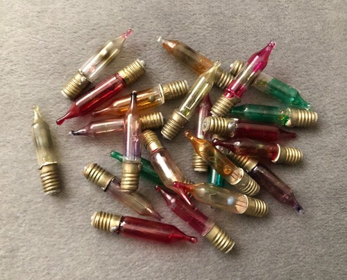 23x Vintage 12v/12.5v COLOUR BULBS/LAMPS E5 Screw Christmas Tree Lights S1 Pifco