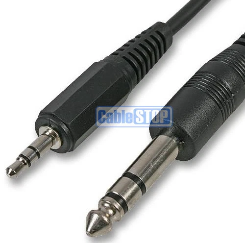 1.8m 3.5mm STEREO Mini Jack to 6.35mm 1/4 STEREO Plug Audio Cable Guitar  Lead