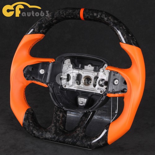 Forged Carbon Fiber Flat Steering Wheel Fit 15+ Dodge Challenger Charger SRT - Foto 11 di 12