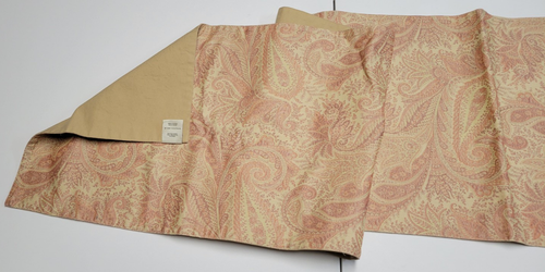 Pottery Barn Paisley Table Runner Tan Beige Peach Rust Floral Cottage Italy 98" - Picture 5 of 16