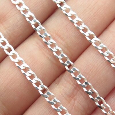 P. LUX 925 Sterling Silver Italy Curb Chain Necklace 20