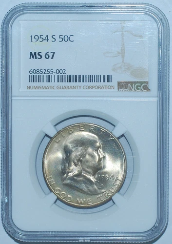 1954 S NGC MS67 Franklin Half Dollar