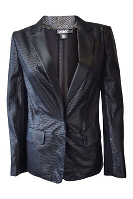 DKNY Blazer schwarz Lammleder perforiert (US 4 | ca. UK8)