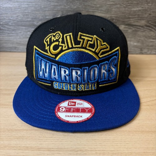 Golden State Warriors Hat Cap Snap Back Black Blue NBA Basketball New Era