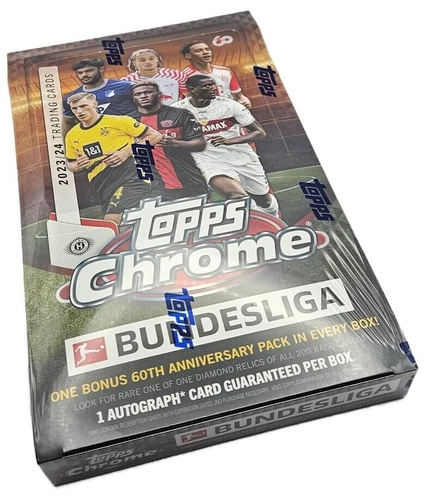 2023-24 Topps Chrome Bundesliga Soccer Factory Sealed Hobby Box 1 Autograph!