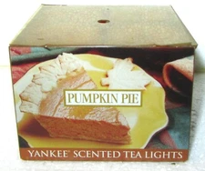 Yankee Candle Retired "PUMPKIN PIE" Box of 12 Scented Tea Lights ~ RARE