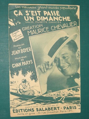 Partitur Gesang ''Es geschah an einem Sonntag'' VAN PARYS BOYER M. CHEVALIER