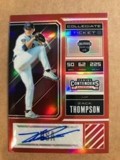 ZACK THOMPSON 2018 - 2019 USA Baseball Contenders Optic RED AUTO # 1/100 1st one