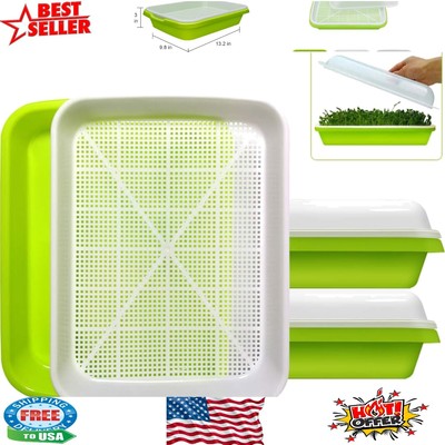 Soil-Free Seed Sprouting Trays - 2-Pack BPA-Free Containers for Healthy Greens