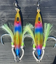 2 400g BLUEFIN TUNA Bomb JIGS - Red Glad Eddie Bomb  Heavy Bft Nighttime Fish
