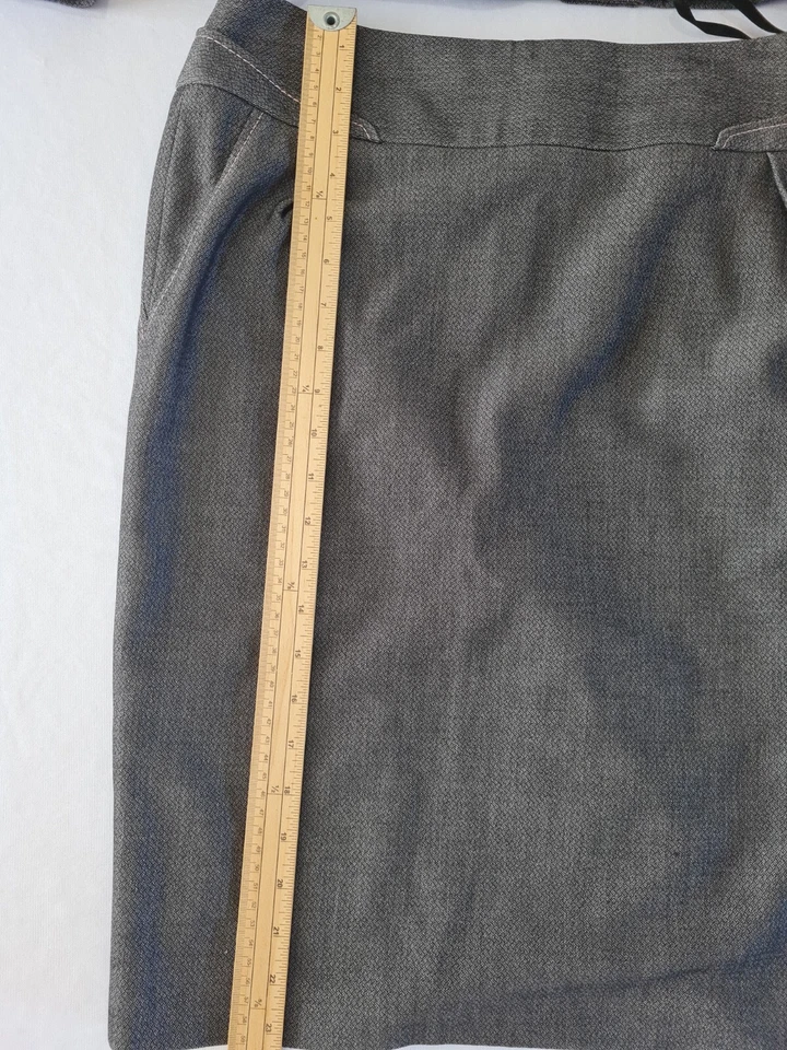 ladies 2 piece skirt set F&F Size 10 Button Front Pockets Grey 12909 - Image 3 of 4