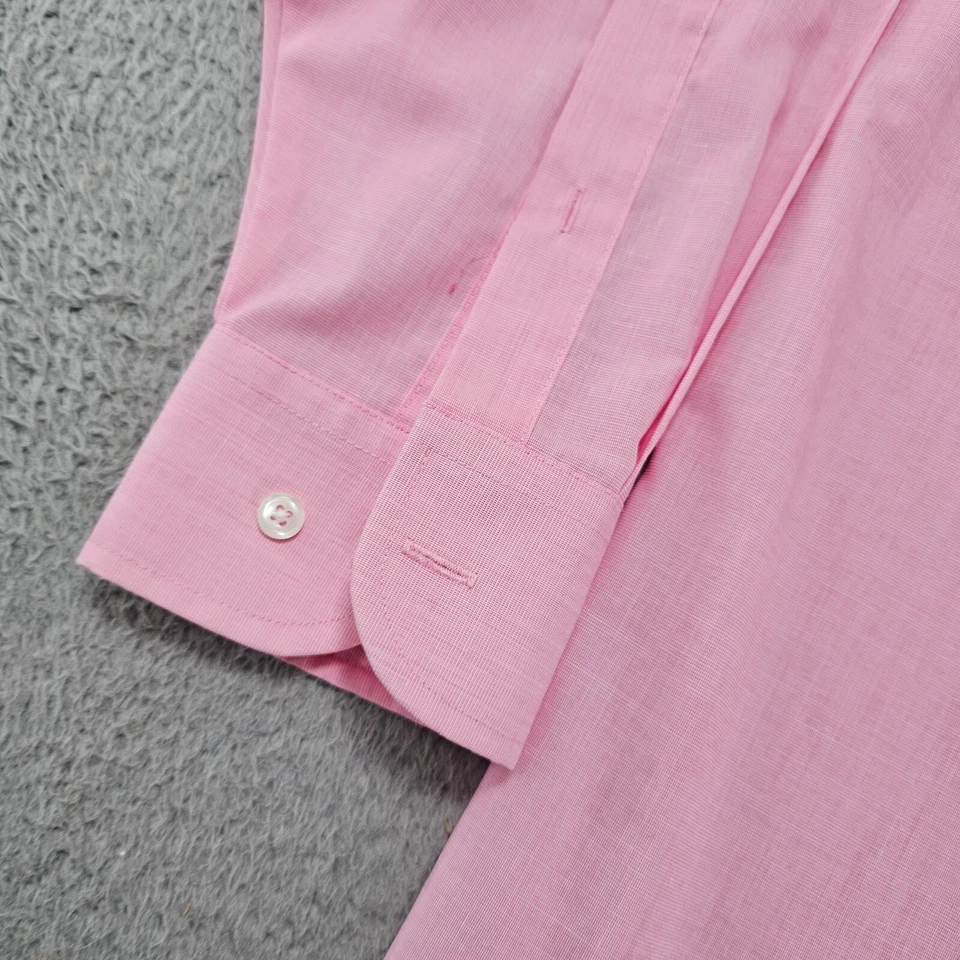 Camisa de vestir Stafford para hombre 15.5 34/35 Rosa Viaje Oxford sin arrugas Mezcla de algodón Foto 4 de 4