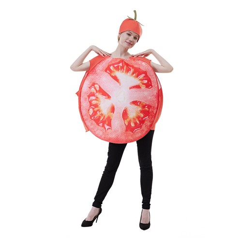 Cosplay Vegetables: Tomato Orange Grape Costume Set Bodysuit Halloween Nightclub - Picture 13 of 19