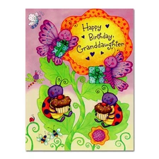 HAPPY BIRTHDAY Card, FOR GRANDDAUGHTER by American Greetings Ladybugs + Envelope