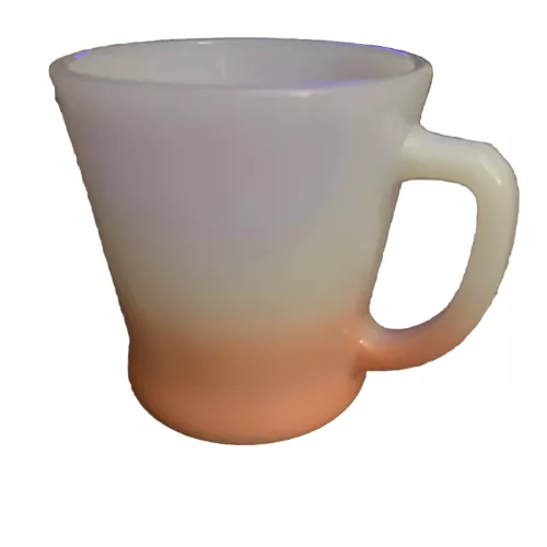 Vintage Anchor Hocking Fire King Mugs Pink White Ombre GREAT LOOK
