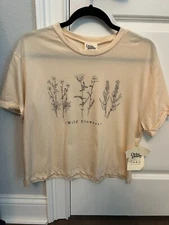 Dirtee Laundry Women's Wild Flowers T-Shirt top size L Large