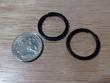 (2) Black Metal 1 Inch(25mm) Flat Split Ring Key Rings Key Holders