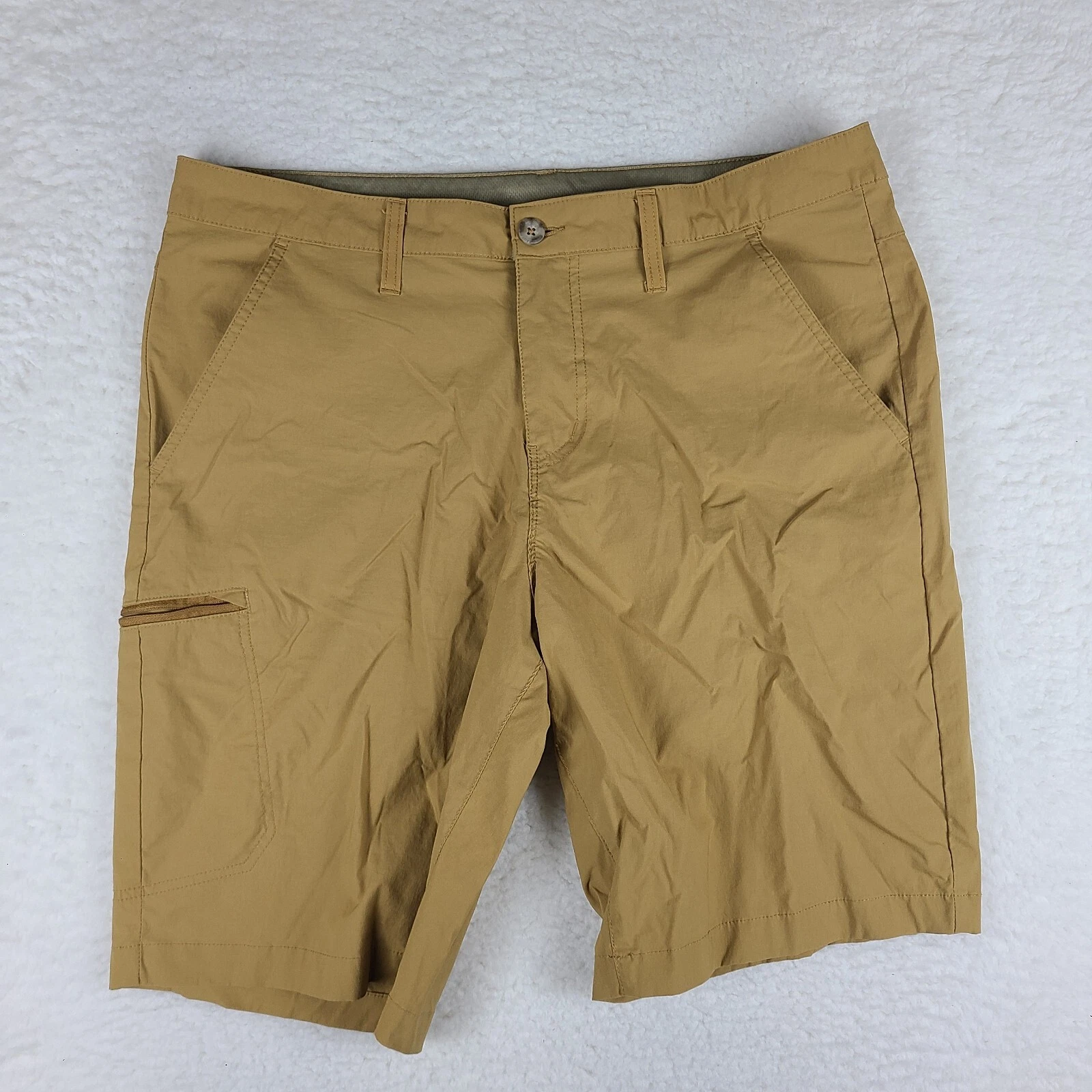 Eddie Bauer Shorts Mens 36 Brown 10" Inseam Casual Chino Performance Hiking Tech