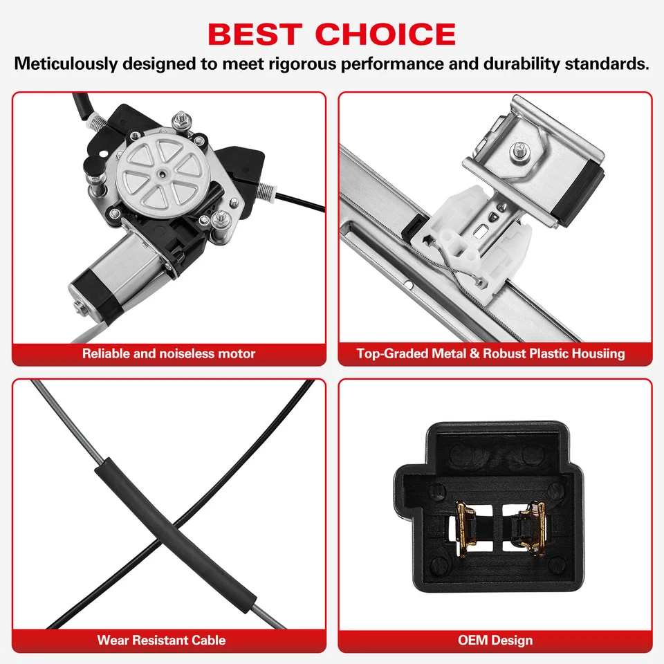 Regulador de janela frontal esquerda com motor para Chrysler Town & Country Dodge Caravan - Imagem 2 de 4