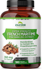 Extra Strength French Maritime Pine Bark 20:1 Extract, 350 Mg per Capsule, 180 V