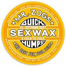 Mr Zog's Sex Wax  - Yellow Gold w/ White Writing Die Cut Round STICKER!