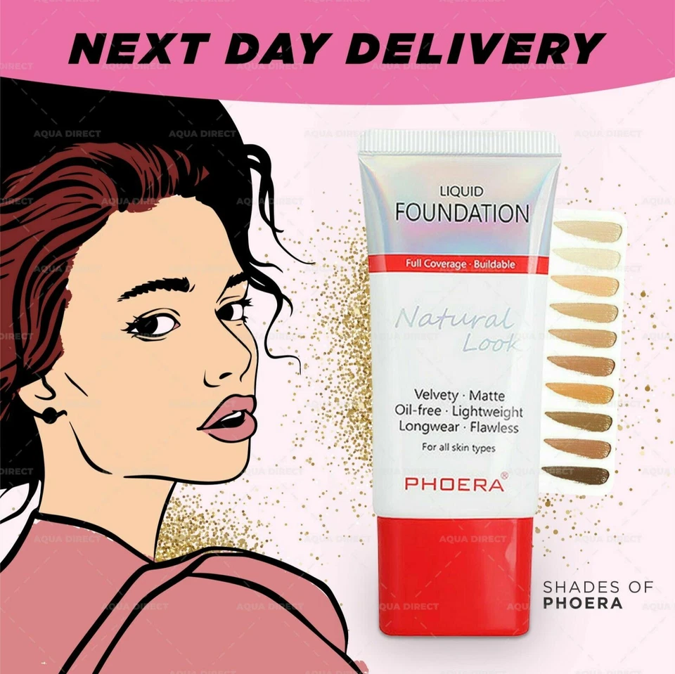 PHOERA NATURALLY FLAWLESS FULL COVERAGE OIL FREE SOFT MATTE LIQUID FOUNDATION