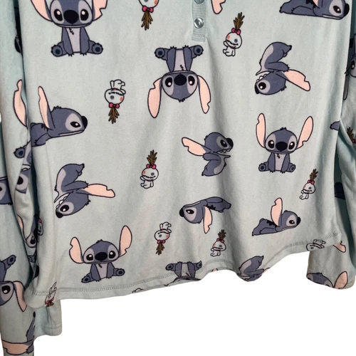 Disney Stitch and Scrump女式中号蓝色长袖睡眠衬衫 - 第 8 张/共 9 张