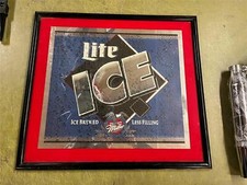 Vintage 1995 Made In USA Miller Lite Ice Frames Advertising Bar Sign 32X29