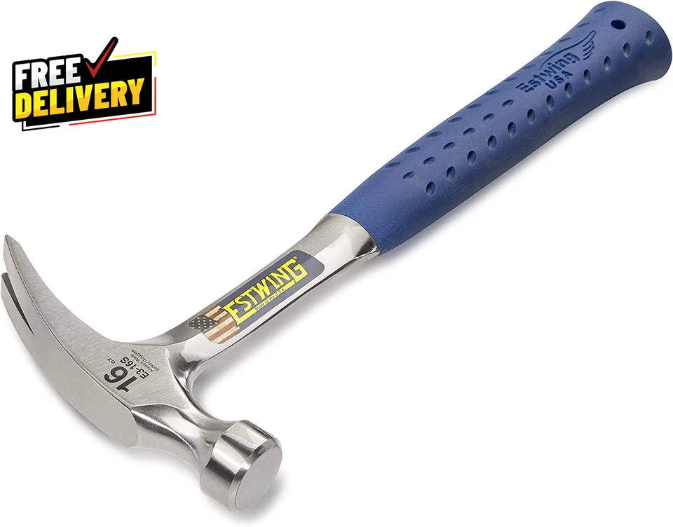 Garra recta Hammer 16 OZ con cara lisa y agarre de reducción de golpes - E3-16S Foto 2 de 4