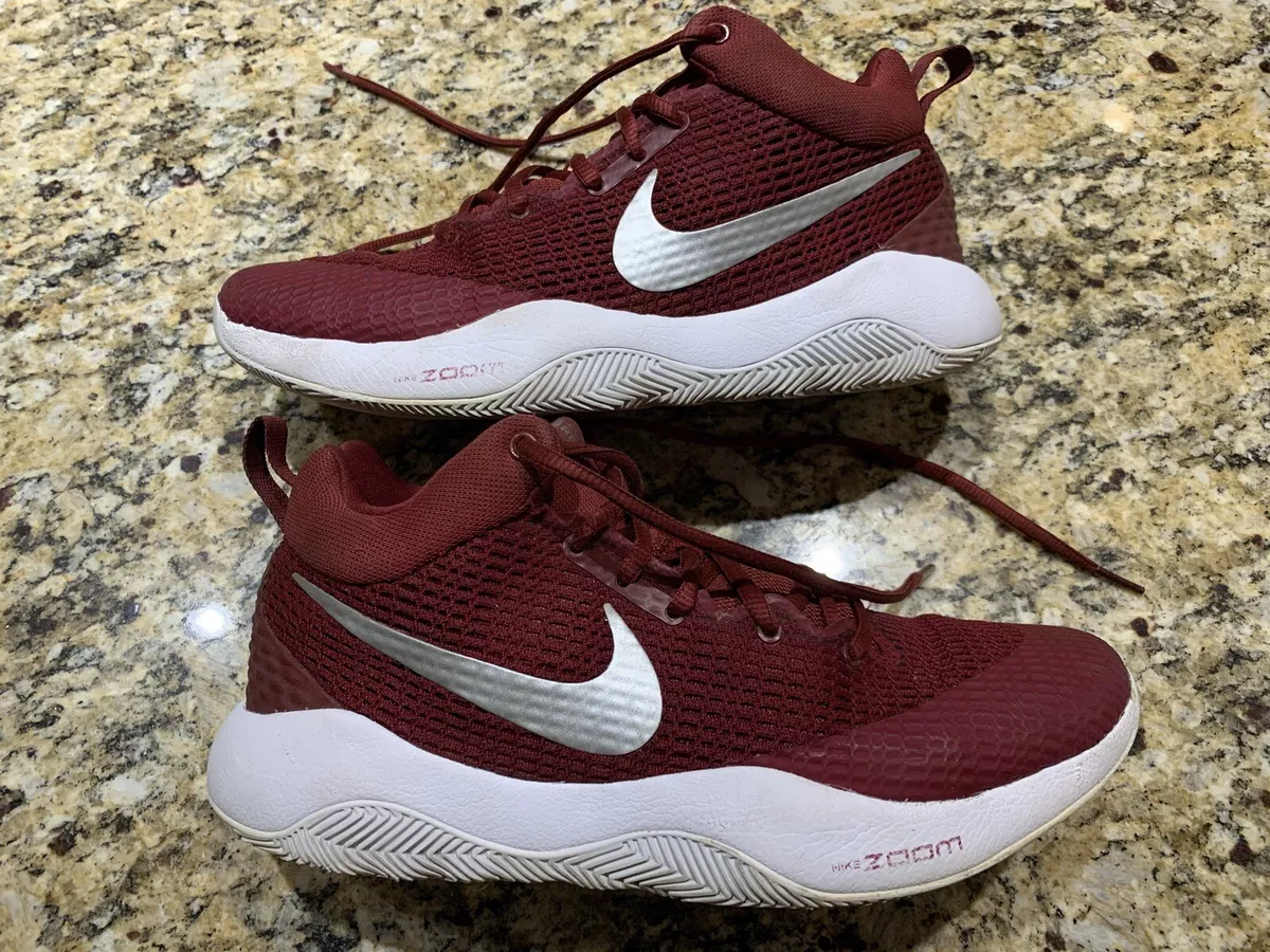 Nice Nike ZOOM Basketball Sneakers Maroon Red Size 8.5