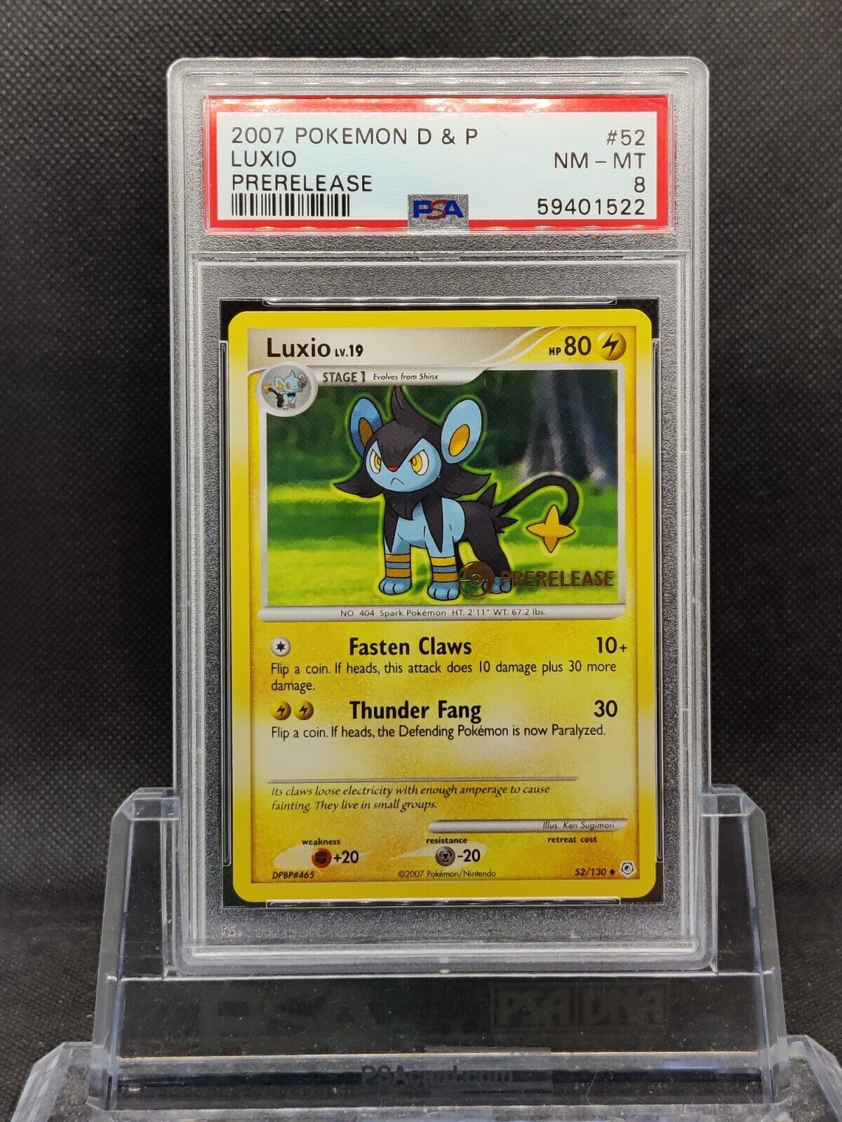 PSA 8 2007 D&P Prerelease Luxio 52/130 Promo Pokemon Card