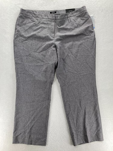 Apt. 9 Women's Plus 24W Gray Stretch Fabric Trouser Leg Dress Pants High Rise