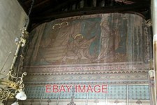 PHOTO  CHURCH OF ST ANDREW AYSGARTH VICTORIAN MURAL PAINTING ON THE WEST WALL OF