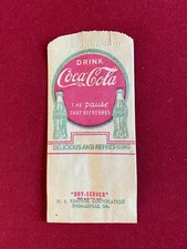 1929, Coca-Cola, "Un-Used", "No-Drip" Bottle Bag (Scarce / Vintage) Dry Server