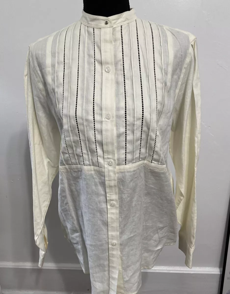 Linen top tuxedo shirt