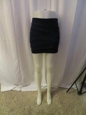 WOMENS BLOOMINGDALE'S DARK BLUE DENIM SKIRT W/SIDE ZIP-UP CLOSURE SIZE 28