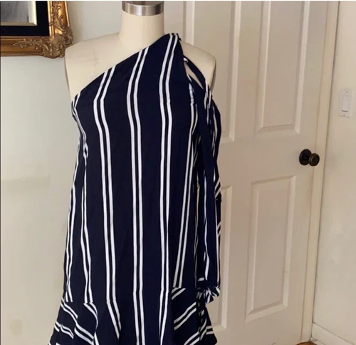 Zara Women’s One Shoulder Dress Striped Size XS